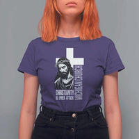 Christianity Is Under Attack T Shirt For Women Jesus Stand for Faith Michigan Church - Wonder Print Shop