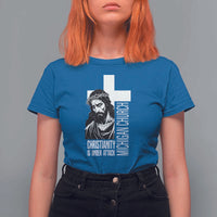 Christianity Is Under Attack T Shirt For Women Jesus Stand for Faith Michigan Church - Wonder Print Shop