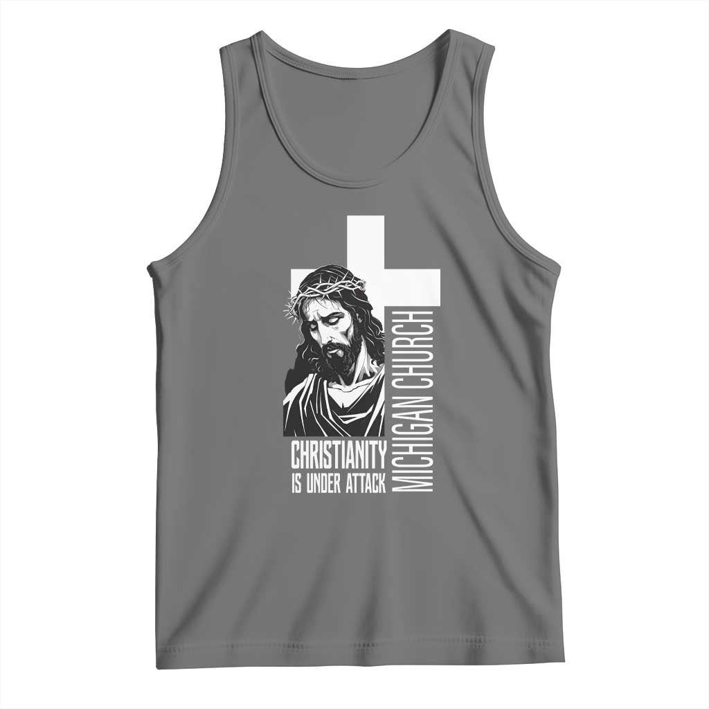 Christianity Is Under Attack Tank Top Jesus Stand for Faith Michigan Church - Wonder Print Shop