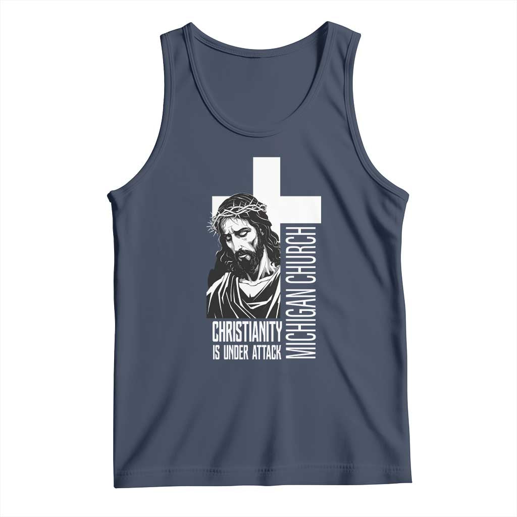 Christianity Is Under Attack Tank Top Jesus Stand for Faith Michigan Church - Wonder Print Shop
