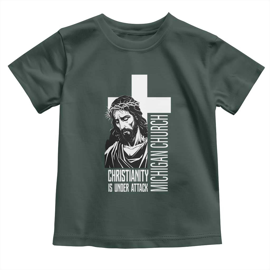 Christianity Is Under Attack Toddler T Shirt Jesus Stand for Faith Michigan Church - Wonder Print Shop