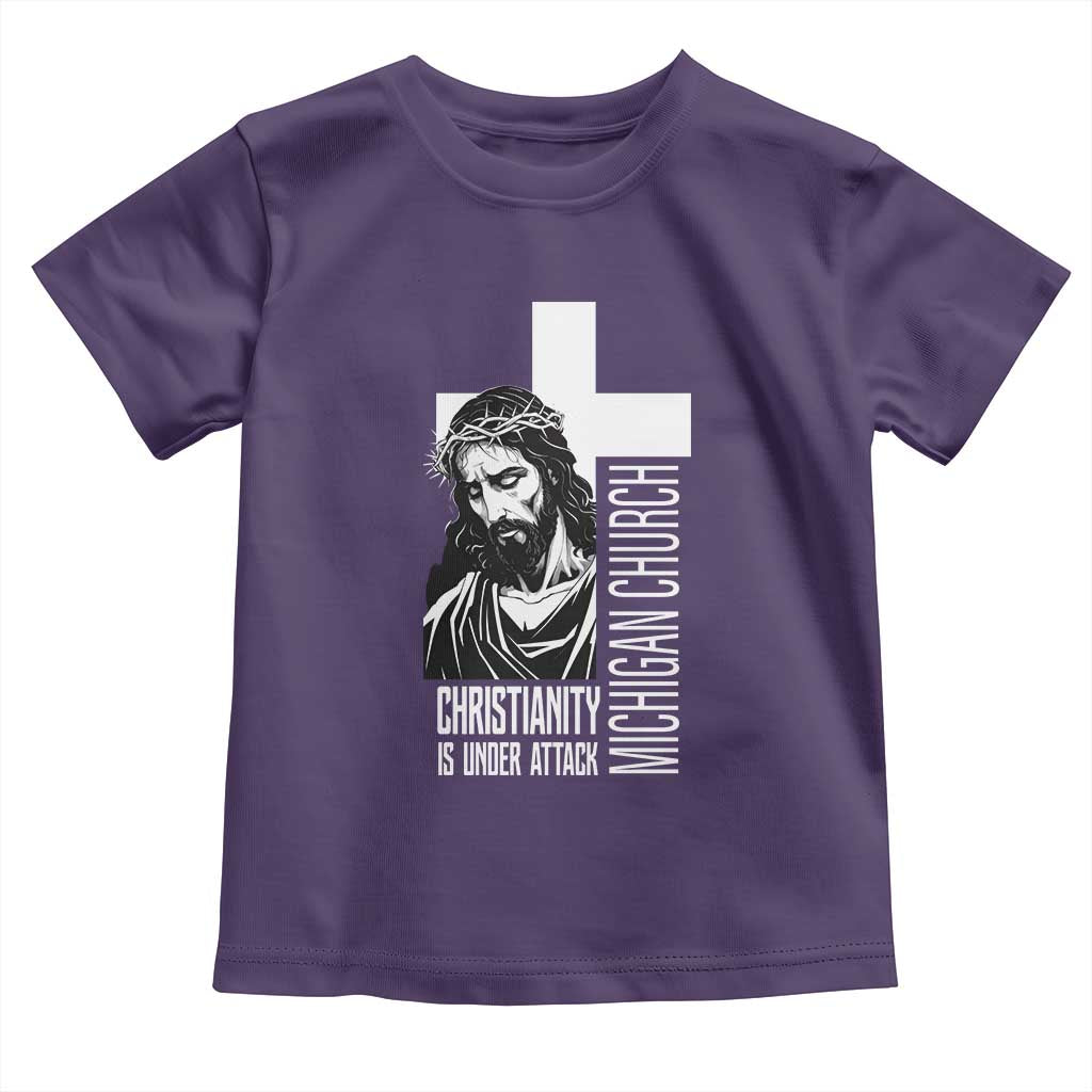 Christianity Is Under Attack Toddler T Shirt Jesus Stand for Faith Michigan Church - Wonder Print Shop
