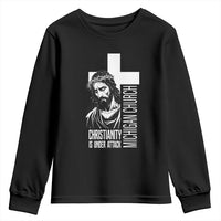 Christianity Is Under Attack Youth Sweatshirt Jesus Stand for Faith Michigan Church - Wonder Print Shop
