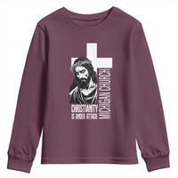 Christianity Is Under Attack Youth Sweatshirt Jesus Stand for Faith Michigan Church - Wonder Print Shop