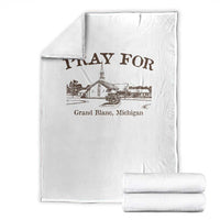 Pray for Grand Blanc Michigan Throw Blanket Vintage Church Faith Support - Wonder Print Shop