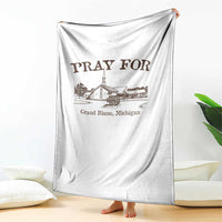 Pray for Grand Blanc Michigan Throw Blanket Vintage Church Faith Support - Wonder Print Shop