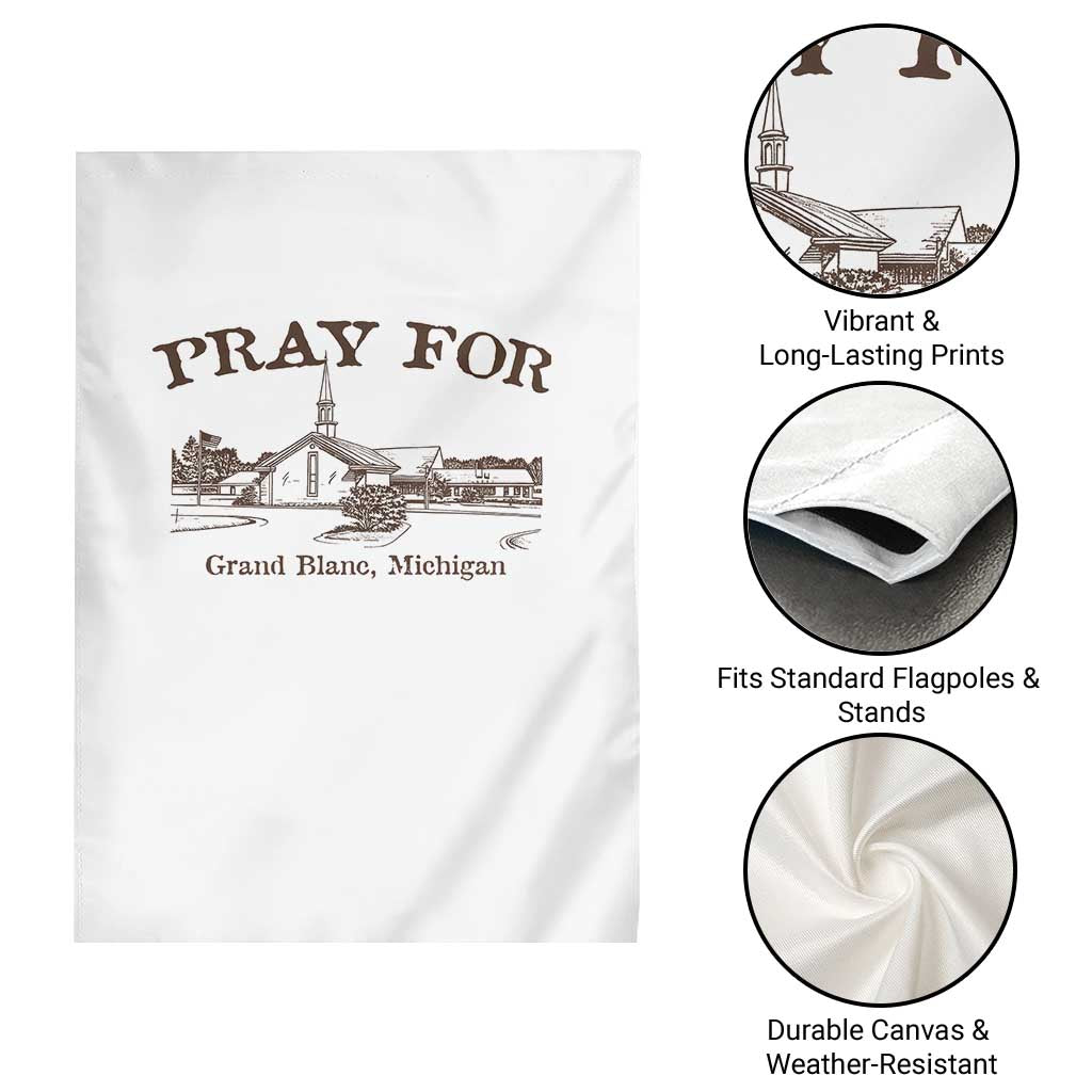 Pray for Grand Blanc Michigan Garden Flag Vintage Church Faith Support - Wonder Print Shop
