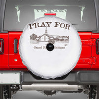 Pray for Grand Blanc Michigan Spare Tire Cover Vintage Church Faith Support - Wonder Print Shop