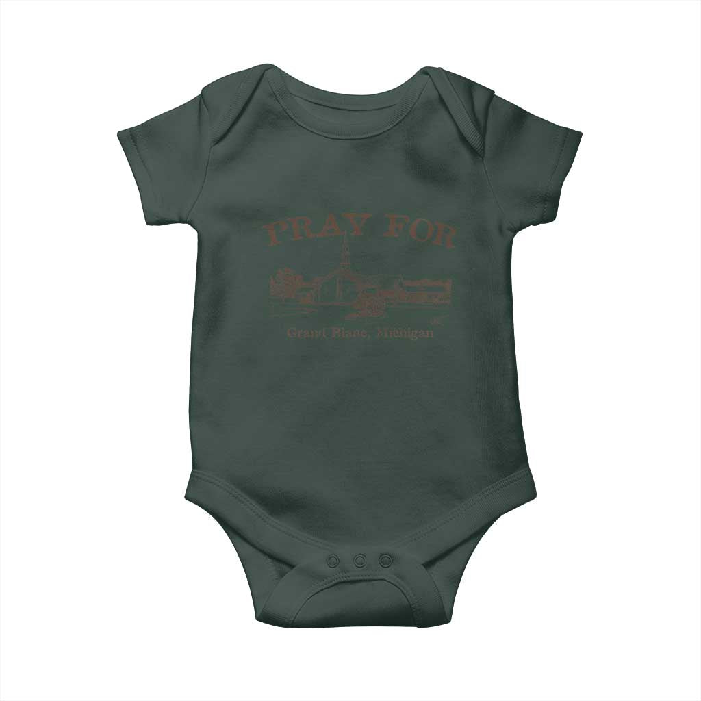 Pray for Grand Blanc Michigan Baby Onesie Vintage Church Faith Support - Wonder Print Shop