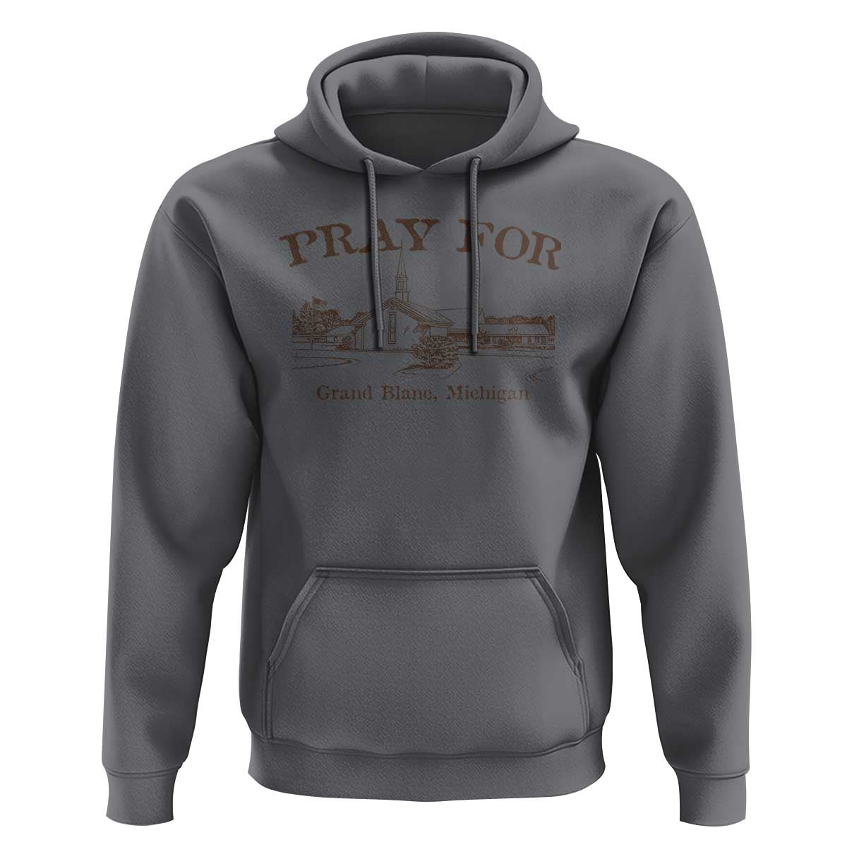 Pray for Grand Blanc Michigan Hoodie Vintage Church Faith Support - Wonder Print Shop
