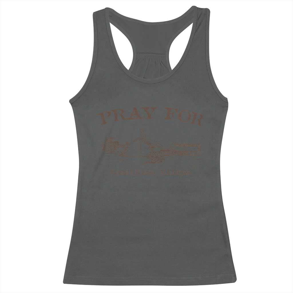 Pray for Grand Blanc Michigan Racerback Tank Top Vintage Church Faith Support - Wonder Print Shop