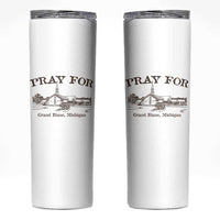 Pray for Grand Blanc Michigan Skinny Tumbler Vintage Church Faith Support - Wonder Print Shop