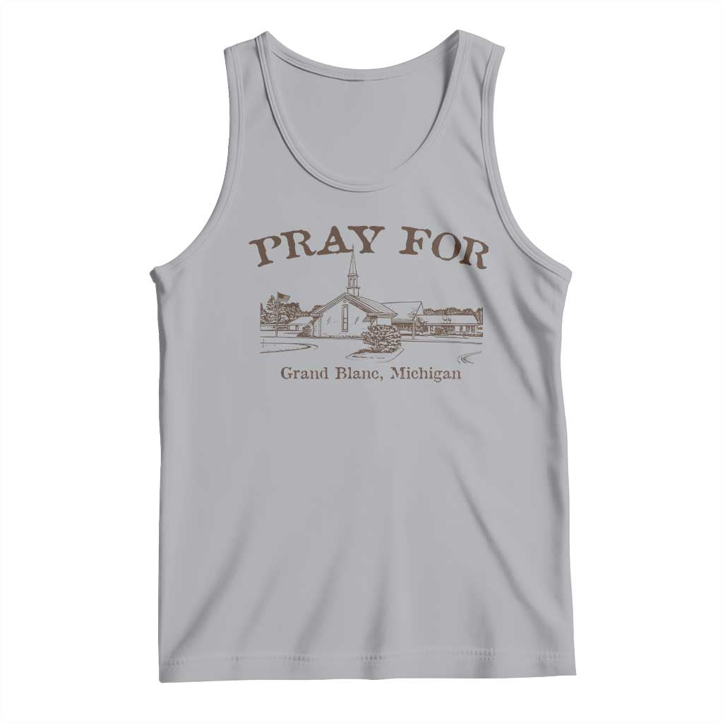 Pray for Grand Blanc Michigan Tank Top Vintage Church Faith Support - Wonder Print Shop