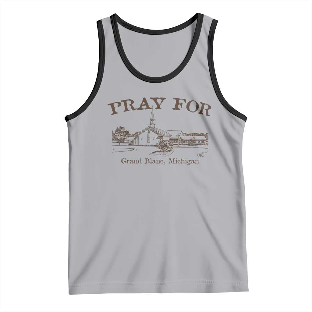 Pray for Grand Blanc Michigan Tank Top Vintage Church Faith Support - Wonder Print Shop
