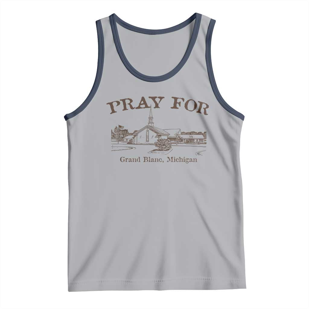 Pray for Grand Blanc Michigan Tank Top Vintage Church Faith Support - Wonder Print Shop