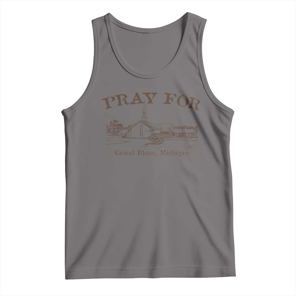 Pray for Grand Blanc Michigan Tank Top Vintage Church Faith Support - Wonder Print Shop
