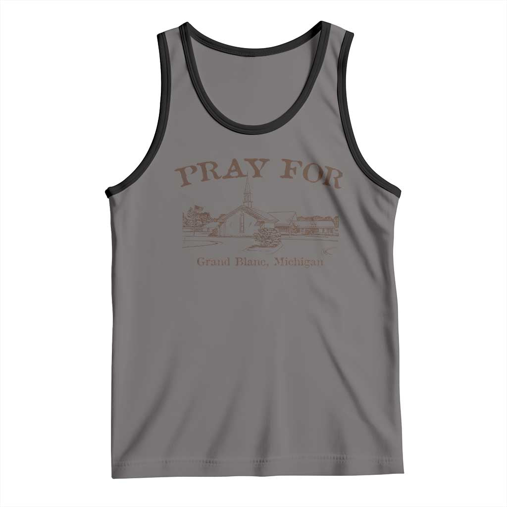 Pray for Grand Blanc Michigan Tank Top Vintage Church Faith Support - Wonder Print Shop