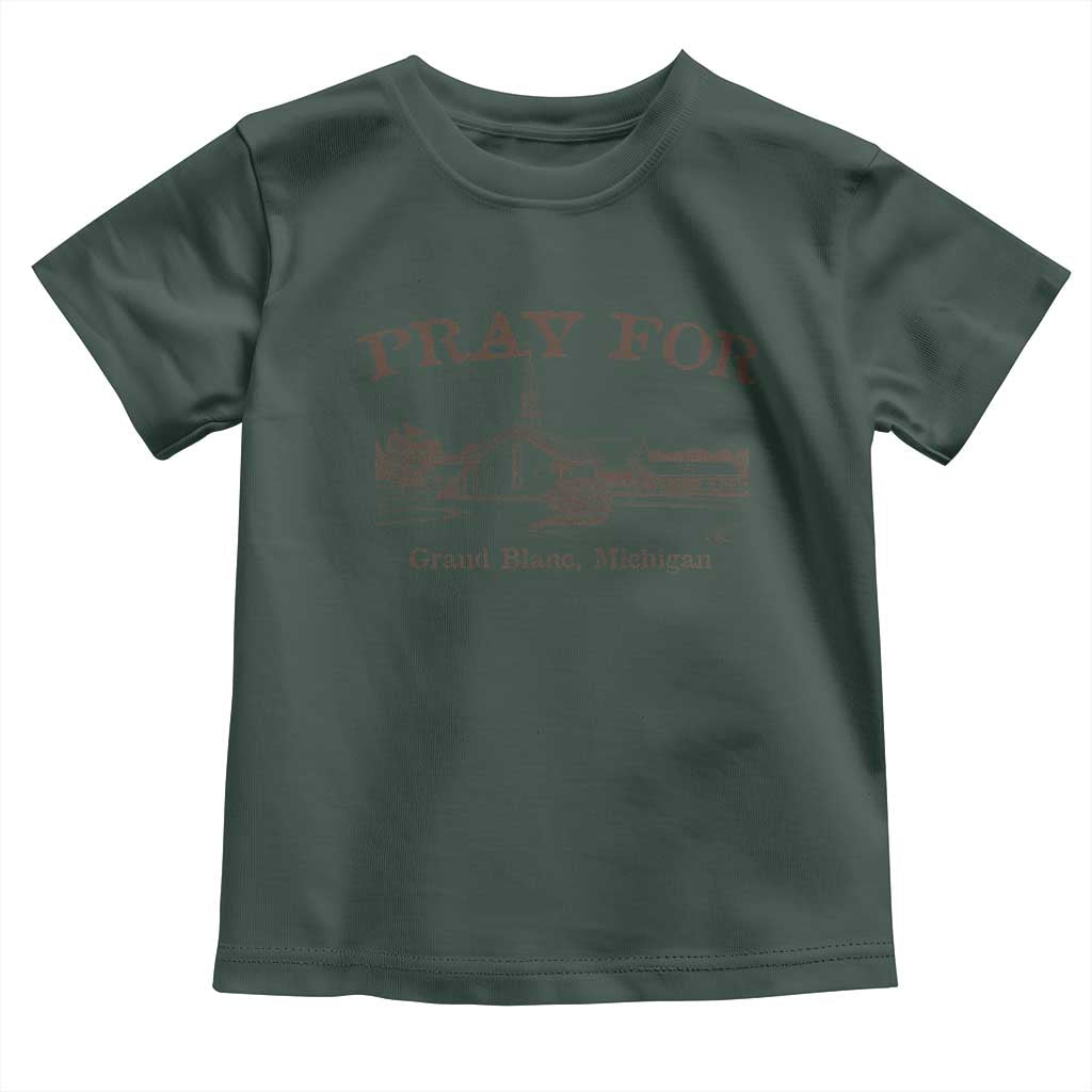 Pray for Grand Blanc Michigan Toddler T Shirt Vintage Church Faith Support - Wonder Print Shop