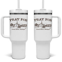 Pray for Grand Blanc Michigan Tumbler With Handle Vintage Church Faith Support - Wonder Print Shop