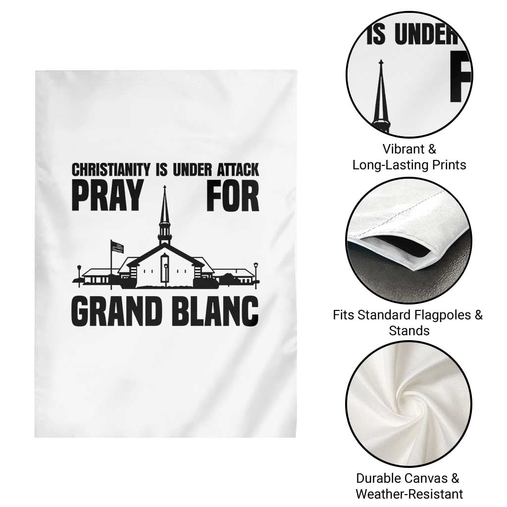 Christianity Is Under Attack Garden Flag Pray for Grand Blanc Church Michigan Faith Support - Wonder Print Shop