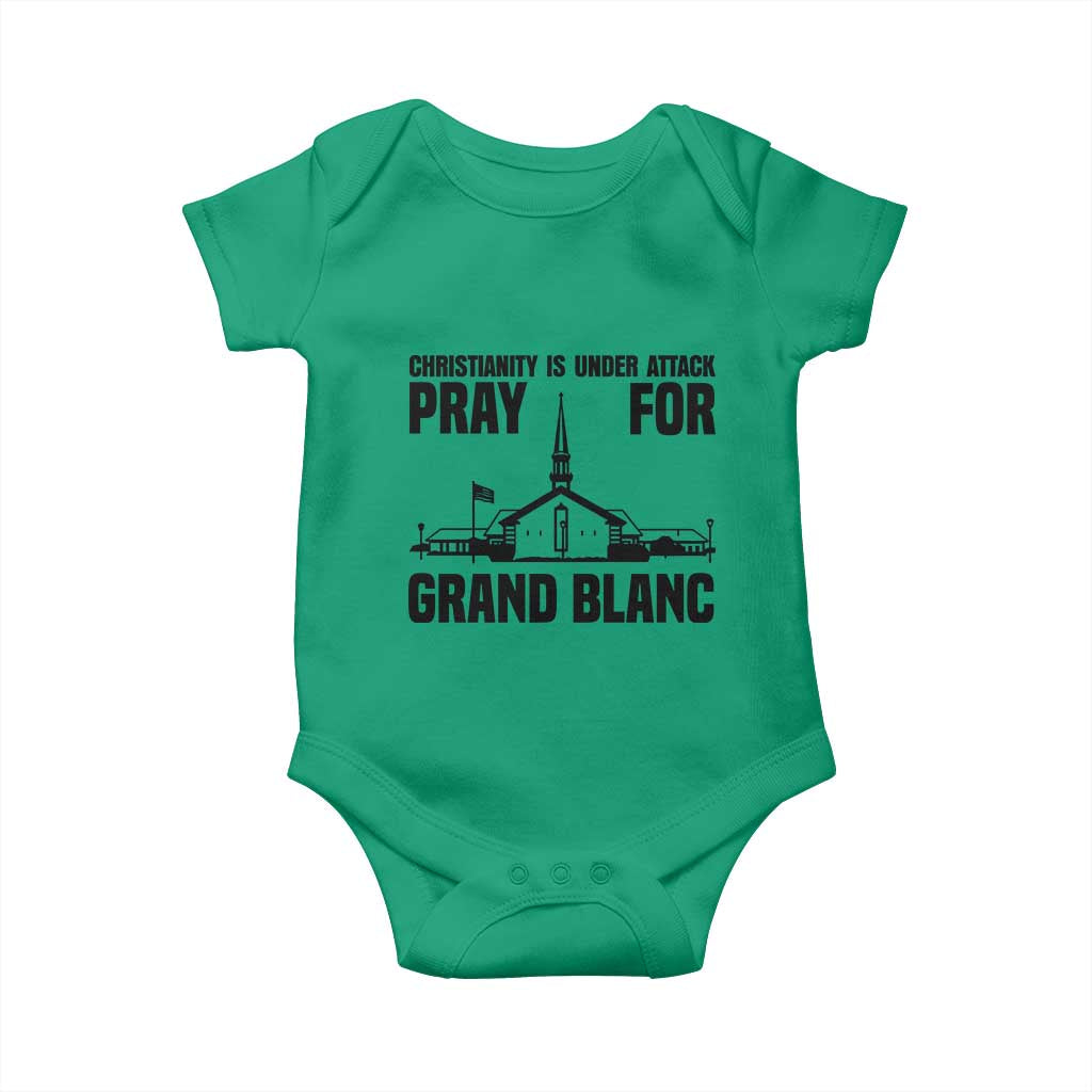 Christianity Is Under Attack Baby Onesie Pray for Grand Blanc Church Michigan Faith Support - Wonder Print Shop