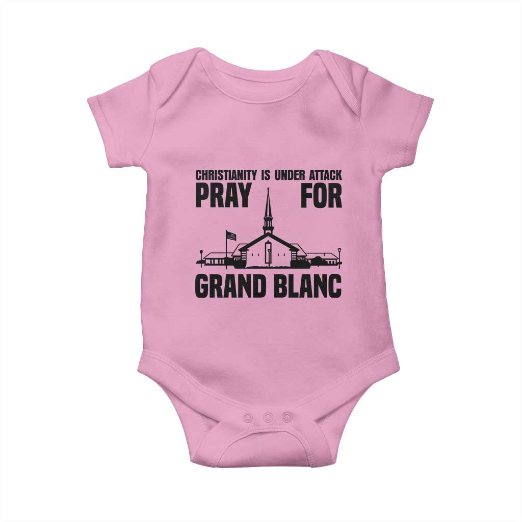 Christianity Is Under Attack Baby Onesie Pray for Grand Blanc Church Michigan Faith Support - Wonder Print Shop