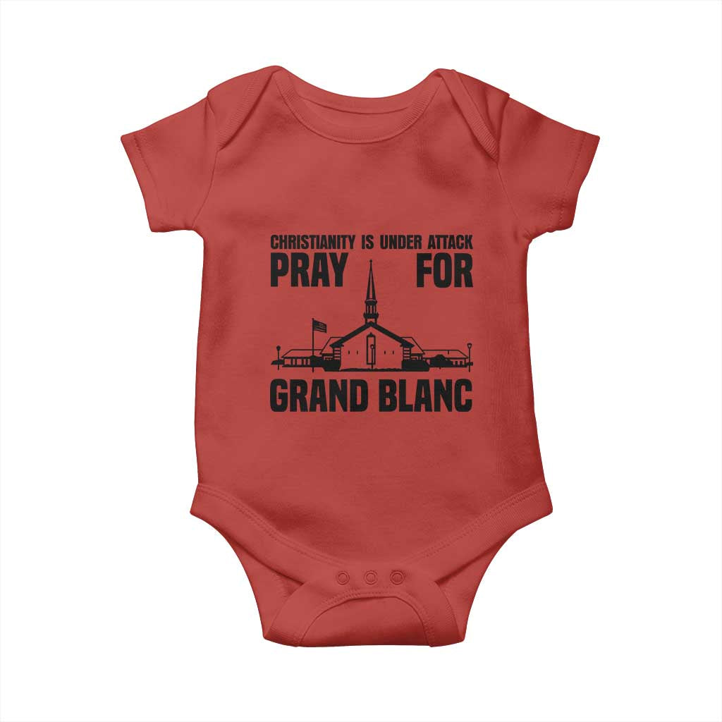 Christianity Is Under Attack Baby Onesie Pray for Grand Blanc Church Michigan Faith Support - Wonder Print Shop