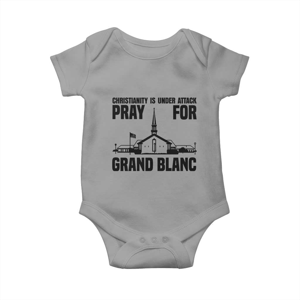 Christianity Is Under Attack Baby Onesie Pray for Grand Blanc Church Michigan Faith Support - Wonder Print Shop