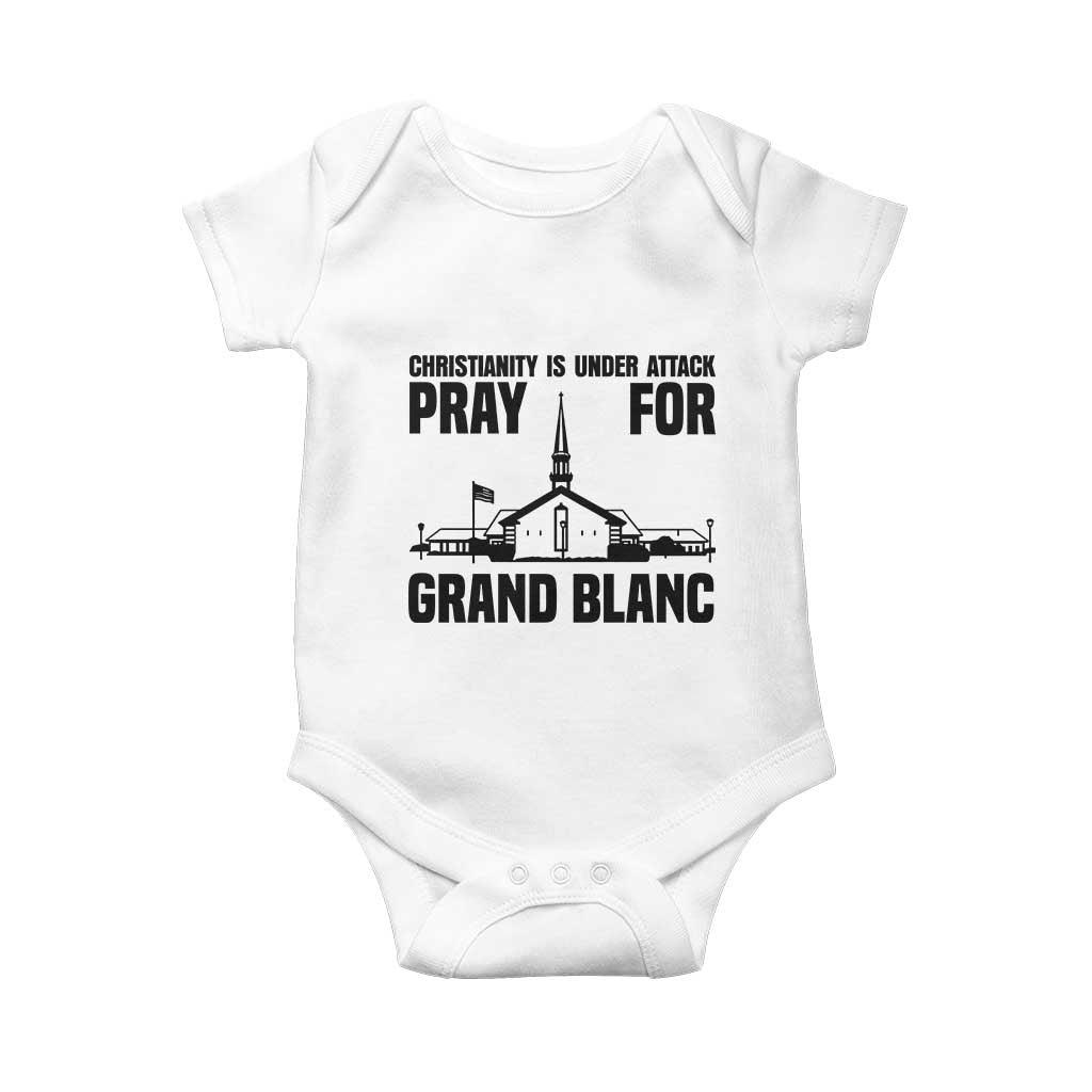 Christianity Is Under Attack Baby Onesie Pray for Grand Blanc Church Michigan Faith Support - Wonder Print Shop
