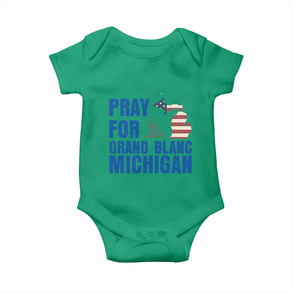 Pray for Grand Blanc Michigan Baby Onesie American Flag Christian Support - Wonder Print Shop