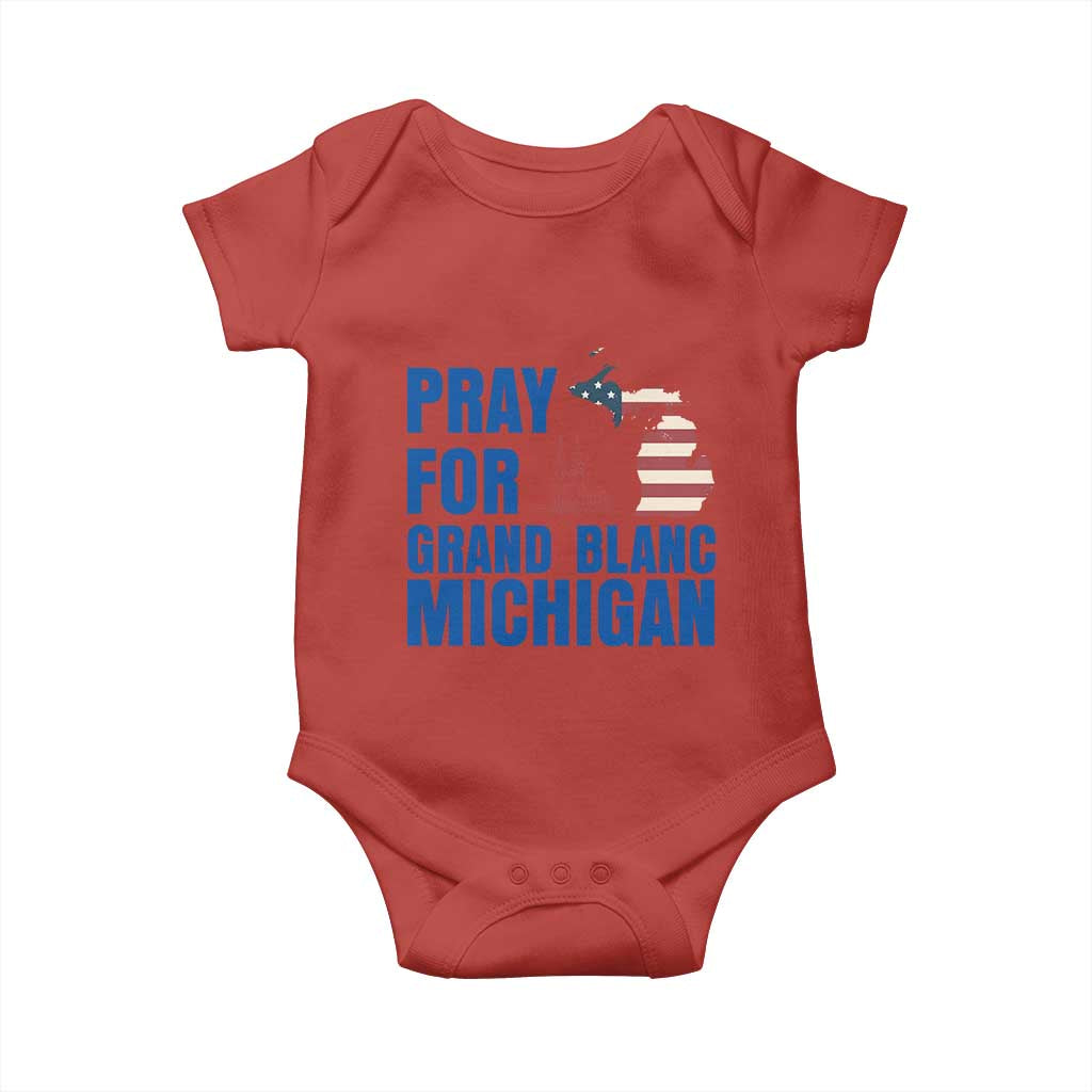 Pray for Grand Blanc Michigan Baby Onesie American Flag Christian Support - Wonder Print Shop