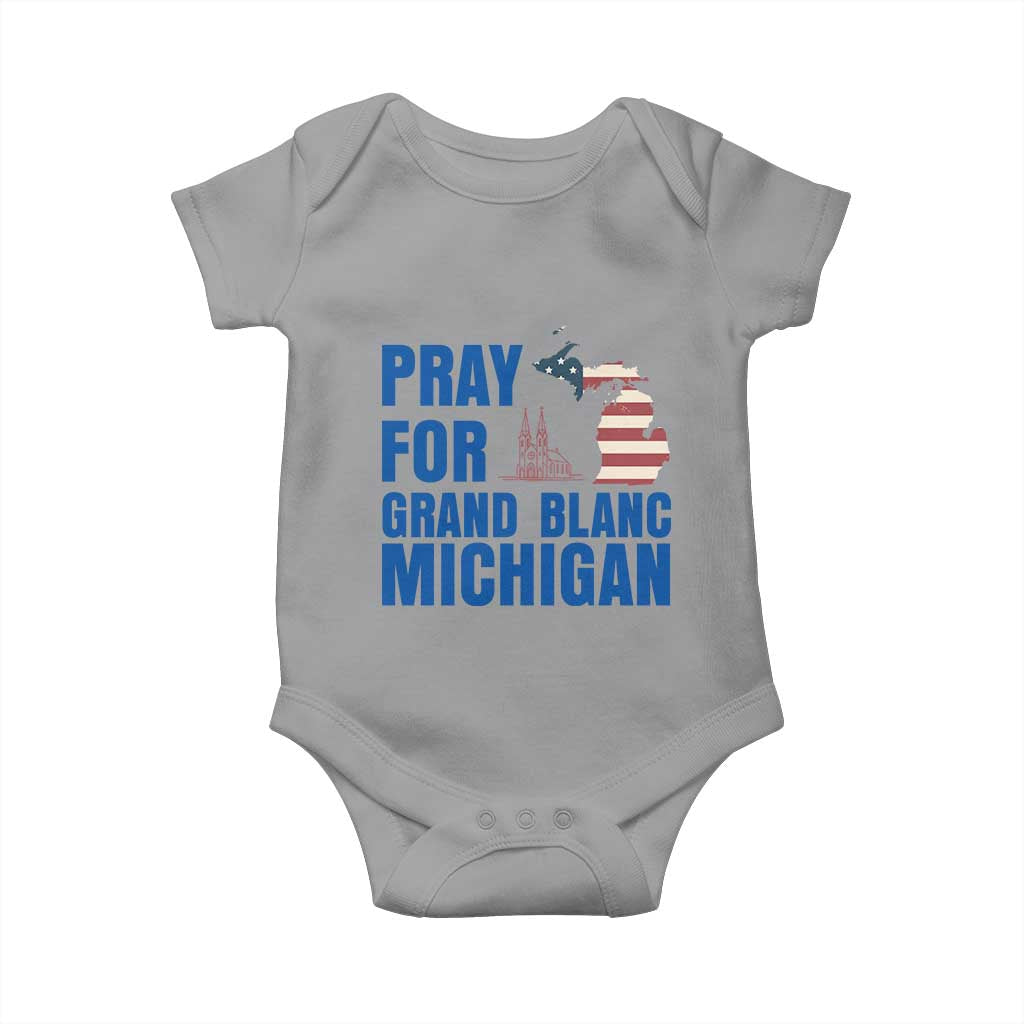 Pray for Grand Blanc Michigan Baby Onesie American Flag Christian Support - Wonder Print Shop