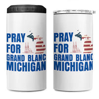 Pray for Grand Blanc Michigan 4 in 1 Can Cooler Tumbler American Flag Christian Support - Wonder Print Shop