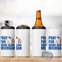 Pray for Grand Blanc Michigan 4 in 1 Can Cooler Tumbler American Flag Christian Support - Wonder Print Shop