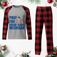 Pray for Grand Blanc Michigan Plaid Pajama Set American Flag Christian Support - Wonder Print Shop