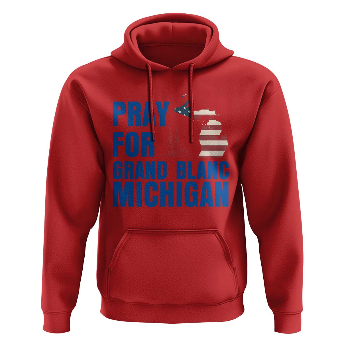Pray for Grand Blanc Michigan Hoodie American Flag Christian Support - Wonder Print Shop
