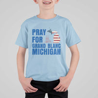 Pray for Grand Blanc Michigan T Shirt For Kid American Flag Christian Support - Wonder Print Shop
