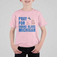 Pray for Grand Blanc Michigan T Shirt For Kid American Flag Christian Support - Wonder Print Shop