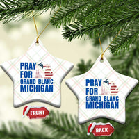 Pray for Grand Blanc Michigan Ceramic Ornament American Flag Christian Support - Wonder Print Shop