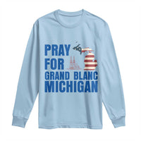 Pray for Grand Blanc Michigan Long Sleeve Shirt American Flag Christian Support - Wonder Print Shop