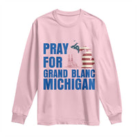 Pray for Grand Blanc Michigan Long Sleeve Shirt American Flag Christian Support - Wonder Print Shop