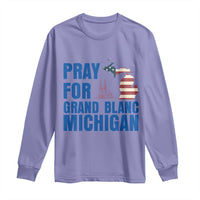 Pray for Grand Blanc Michigan Long Sleeve Shirt American Flag Christian Support - Wonder Print Shop