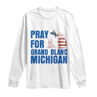 Pray for Grand Blanc Michigan Long Sleeve Shirt American Flag Christian Support - Wonder Print Shop