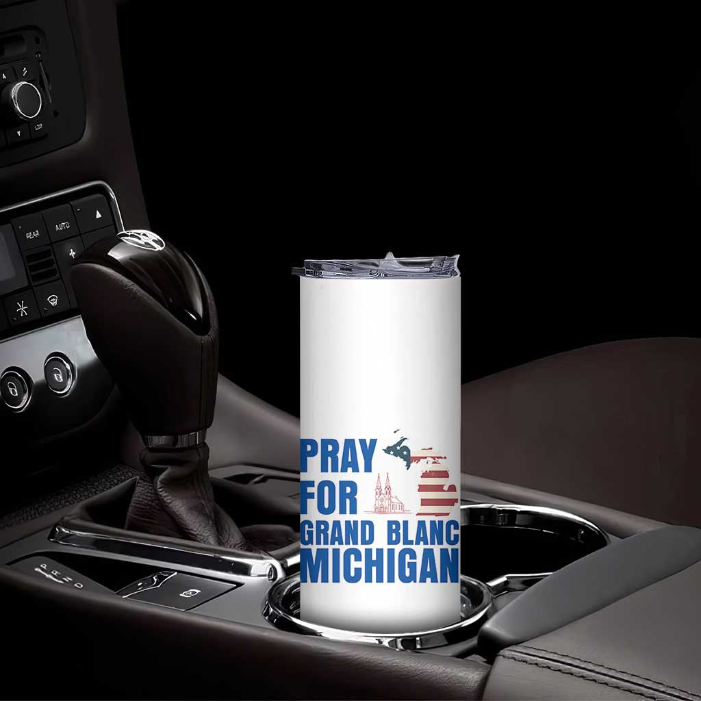 Pray for Grand Blanc Michigan Skinny Tumbler American Flag Christian Support - Wonder Print Shop