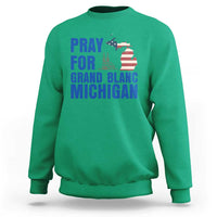 Pray for Grand Blanc Michigan Sweatshirt American Flag Christian Support - Wonder Print Shop