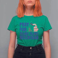 Pray for Grand Blanc Michigan T Shirt For Women American Flag Christian Support - Wonder Print Shop