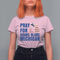 Pray for Grand Blanc Michigan T Shirt For Women American Flag Christian Support - Wonder Print Shop
