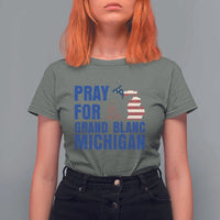 Pray for Grand Blanc Michigan T Shirt For Women American Flag Christian Support - Wonder Print Shop