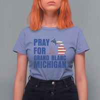 Pray for Grand Blanc Michigan T Shirt For Women American Flag Christian Support - Wonder Print Shop