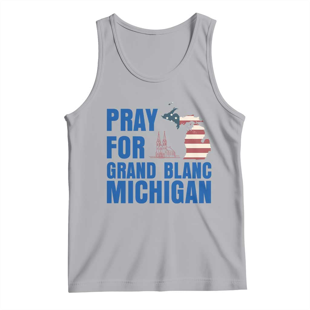 Pray for Grand Blanc Michigan Tank Top American Flag Christian Support - Wonder Print Shop